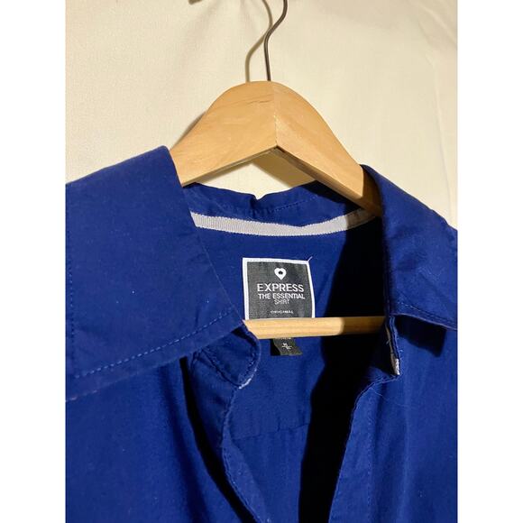 Express The Essentials Shirt Blue Button-up Women’s Size Medium. - Picture 6 of 7